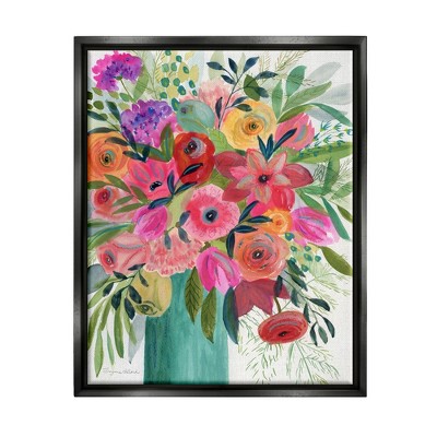Stupell Industries Bold Red & Pink Mixed BouquetFloater Canvas Wall Art