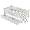 NicBex Twin/Full Modern Bed Frame Sofa Bed with Bedside Fence & Drawers/Trundle,Wooden Daybed Platform Bed for Bedroom,Study,Kids Room - 4 of 4