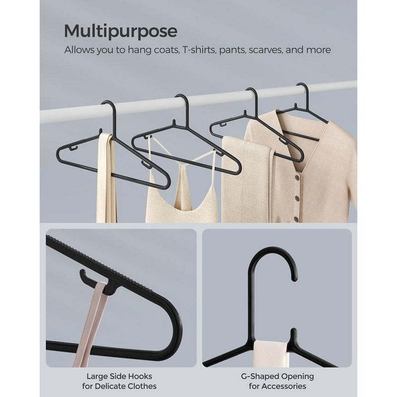 SONGMICS Plastic Hangers 50 Pack, Space-Saving Clothes Hangers, 5 of 7