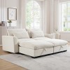 3 Pieces Modern Sofa With Storage Ottoman, Modular Couch Sectional Sofas Small With Pillows And Round Armrests, Small L Shape Sofa-Cuddlewood - 2 of 4