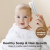 Baby Hair Brush and Comb Set, Oval Wooden Baby Brush Set for Newborns, Infant, Toddler Grooming Kit - 3 of 4
