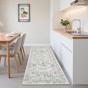 Acekool Boho Floral Area Rug Washable Non-Slip Foldable Soft Low Pile for Living Room Bedroom Kitchen - 1 of 4