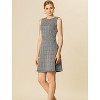 INSPIRE CHIC Women's Plaid Sleeveless Fit A-Line Houndstooth Work Mini Dress - 2 of 4