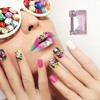 Unique Bargains Women's Fashion Rhinestone Nail Supplies Pink White 1 Set - 2 of 4