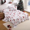 Christmas Sheets Queen, 100% Cotton Flannel Holiday Bed Sheet Set, Deep Pocket Fitted Sheet, Soft Warm Brushed Sheet - 4 of 4
