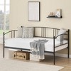 Twin Daybed with Trundle, Metal Twin Size Daybed with Pullout Trundle 6 Casters, Steel Slat Support Sofa Bed - 2 of 4