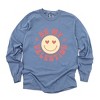 Simply Sage Market Women's Valentine Yellow Smiley Face Long Sleeve Garment Dyed Tee - 2 of 4