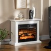 Yukimo Electric Fireplace Heater, Freestanding with Mantel, Dimmable Flame, Remote Control, 1400W, White - 2 of 4