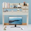 YIYIBYUS Desk Bookshelf with 2 Drawers, Desktop Storage Organizer, White - 2 of 4