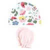 Hudson Baby Infant Girl Cotton Cap and Scratch Mitten Set, Modern Botanical, 0-6 Months - 4 of 4