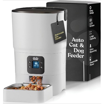 Automatic Cat Feeder with LCD Display, Smart Programmable Food Dispenser for Timed Meals