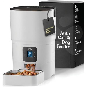 Automatic Cat Feeder with LCD Display, Smart Programmable Food Dispenser for Timed Meals - 1 of 4