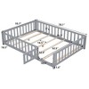CAVINAS Full Size Wood Montessori Bed Frame,Modern Floor Bed Frame with Safety Guardrails and Door,Toddler Bed for Bedroom,Gray - 3 of 4