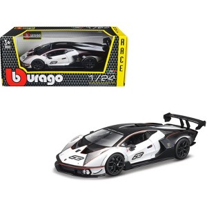 Lamborghini Essenza SCV12 #63 White and Black "Squadra Corse" "Race" Series 1/24 Diecast Model Car by Bburago - 1 of 3