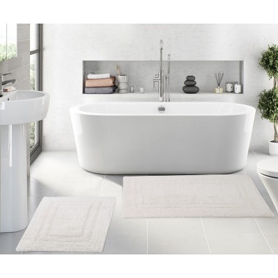 Home Weavers Luxury Collection 100% Cotton Tufted Bathroom Rug Set, Non-Slip Latex Bath Rug Set