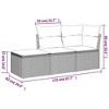 vidaXL - Patio Furniture Sofa Set with Cushions & Storage, 3-Piece Black Poly Rattan Modular Sofa, for Garden/Patio/Terrace - 3 of 4