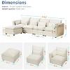 DYHOME L Shaped Couch Sectional Sofa Comfy Cloud Couch for Living Room, Deep Seat Modular Sectional Sofa, 4 Seat - 2 of 4