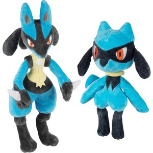 Pokemon 12" Lucario & 8" Riolu Plush 2-Pack- Evolution Set- Officially Licensed- Authentic Stuffed Animal Toy Figures- Gift for Kids, Boys, Girls - 2+ - 1 of 4