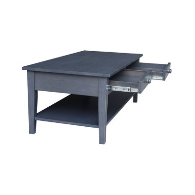 Spencer Antique Washed Heather Gray Wood Coffee Table with Storage