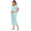 Casual Nights Women's Rayon Printed Short Sleeve Capri Pajama Set - 3 of 4