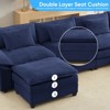 Mjkone 118''U-Shaped Modular Sectional Sofa,Chenille 5-Seat Cloud Sleeper Deep Seat Couch with Ottomans and Thickened Cushion - 3 of 4