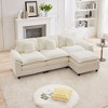 HYLEORY 105.9 in. Chenille Fabric 4-Seat Pillow Top Arm L-Shaped Secitonal Sofa with Ottoman - 4 of 4
