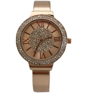 OLIVIA PRATT RHINESTONE BEZEL CENTER SPARKLE CUFF WATCH - 1 of 4