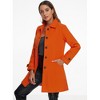 Allegra K Women's Winter Outerwear Peter Pan Collar Mid-thigh A-line Single Breasted Coat - 3 of 4