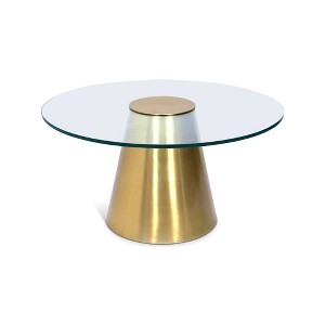 Meridian Furniture,Glassimo Brushed Gold Coffee Table - 1 of 4