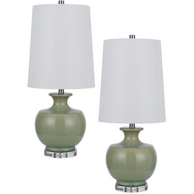 Cal Lighting 100W Kawela ceramic table lamp with crystal base Sold in pairs
