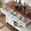 Farmhouse 53.5'' Buffet Cabinet with Storage, 36'' Tall Wood Rustic Sideboard with 3 Drawer, Coffee Bar for Dining Room, Kitchen, Living Room, White - 2 of 4