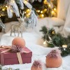 TopComfy Decorative Object Glass Christmas Ball Ornaments Flocking Feather Set for Holiday Decor, Brown, 4.7"*4.7"*4.7" - 3 of 4