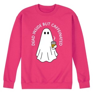 Men's - Instant Message - Dead Inside Caffeinated Ghost Graphic Fleece Sweatshirt - 1 of 4