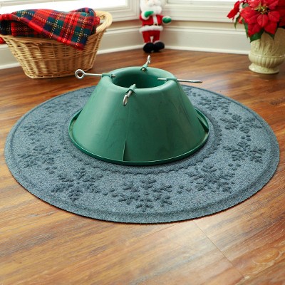 Bluestone Round Snowflake WaterHog Tree Skirt Mat