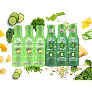 Karviva Organic Sprouts & Kiwi Detox Juice Cleanse – Liver Health, Gut Health, Weight Control, Low-Sugar, Prebiotics, Kale, Aloe, Broccoli Sprouts - 1 of 1