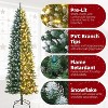 6ft Pencil Christmas Tree, Pre-Lit Artificial Xmas Tree with Metal Stand, Slim Holiday Decoration for Home, Office, Party - 4 of 4