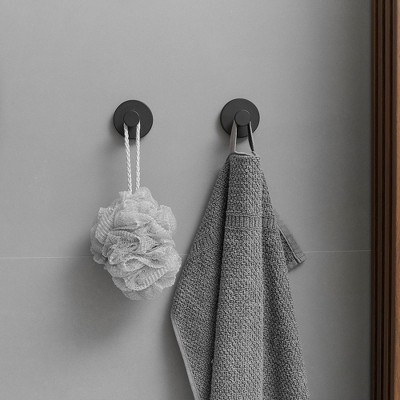 Black Stainless Steel 24-Inch Bathroom Hardware Set with Towel Ring and Hooks