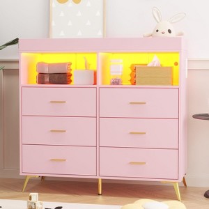6 Drawer Dresser, Changing Table Dresser with Changing Pad - 1 of 4