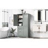 NicBex Tall&Wide Bathroom Storage Cabinet with Adjustable Shelves,3 Doors&3 Drawers,Freestanding Cabinet with Anti-Tipping Device for Bathroom - 3 of 4