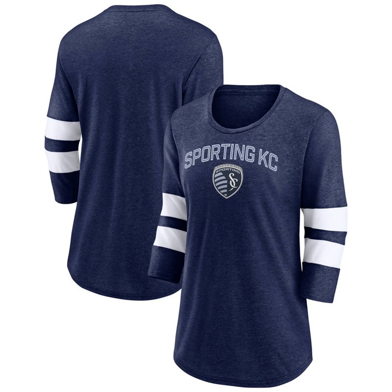 MLS Sporting Kansas City Women's 3/4 Sleeve Tri-Blend T-Shirt, 1 of 4