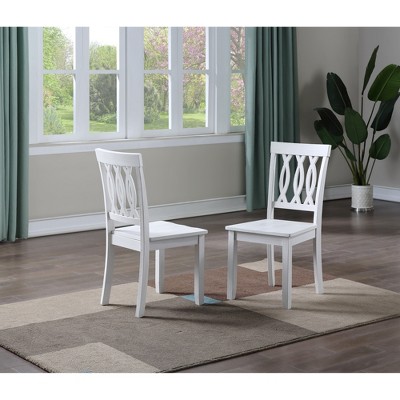 Solid Wood Side Chair (Set of 2) with Shaped Seat, Twist Tie Back Design, Compatible with Naples Dropleat Table