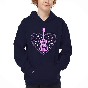 LA Pop Art It's A Love Story - Boy's Word Art Hooded Sweatshirt - 1 of 4