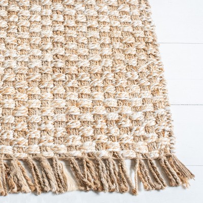 Natural Ivory 6' x 9' Flat Woven Wool Area Rug