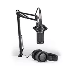 Audio-Technica AT2035PK Vocal Microphone Pack for Streaming/Podcasting, Includes XLR Mic, Black