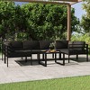 vidaXL Patio Lounge Set Outdoor Sectional Sofa Set Table Aluminum Anthracite - 2 of 4