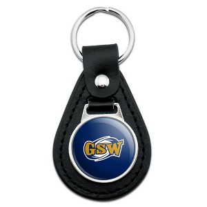 Georgia Southwestern State University Primary Logo Black Leather Keychain - 1 of 4