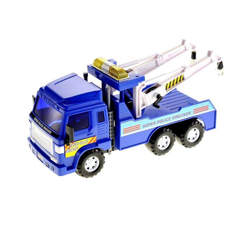 Insten Heavy Duty Police Tow Truck with Friction Power, Vehicle Toys for Kids, 1 of 7