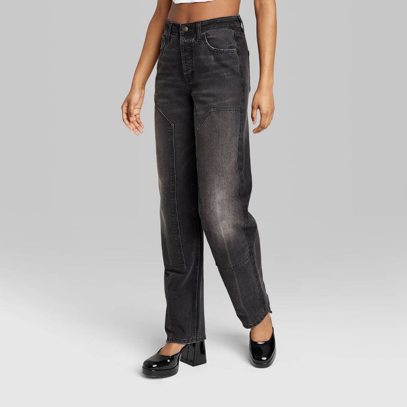 Women's High-Rise Straight Jeans - Wild Fable™ Black Wash, 3 of 5