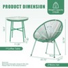 Janey 3-piece All-Weather PE Rattan Patio Bar Set with Side Table, Flexible Rope Acapulco Design, Outdoor Furniture - The Pop Home - 4 of 4