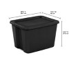 Racxily 4-Pack Storage Bin, 18 Gallon Plastic Storage Container with Snap-On Lid - 2 of 2